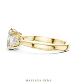 Load image into Gallery viewer, Maylaya Gems oval trillion trilogy lab-grown diamond ring in yellow gold
