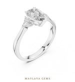 Load image into Gallery viewer, Maylaya Gems pear trillion trilogy lab-grown diamond ring in white gold
