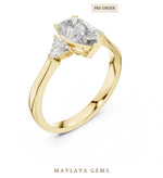 Load image into Gallery viewer, Maylaya Gems pear trillion trilogy lab-grown diamond ring in yellow gold
