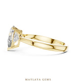 Load image into Gallery viewer, Maylaya Gems pear trillion trilogy lab-grown diamond ring in yellow gold
