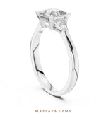 Load image into Gallery viewer, Maylaya Gems princess trillion trilogy lab-grown diamond ring in white gold
