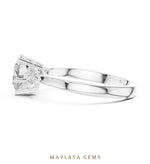 Load image into Gallery viewer, Maylaya Gems heart trillion trilogy lab-grown diamond ring in white gold

