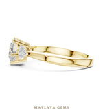Load image into Gallery viewer, Maylaya Gems heart trillion trilogy lab-grown diamond ring in yellow gold
