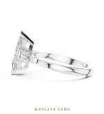 Load image into Gallery viewer, Maylaya Gems marquise tapered baguette trilogy lab-grown diamond ring in white gold
