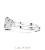 Load image into Gallery viewer, Maylaya Gems oval tapered baguette trilogy lab-grown diamond ring in white gold
