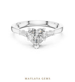 Load image into Gallery viewer, Maylaya Gems heart baguette trilogy lab-grown diamond ring in white gold

