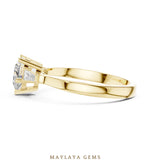 Load image into Gallery viewer, Maylaya Gems heart baguette trilogy lab-grown diamond ring in yellow gold
