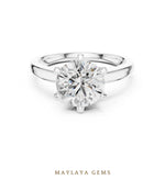 Load image into Gallery viewer, Maylaya Gems round six-prong solitaire lab-grown diamond ring in white gold
