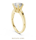 Load image into Gallery viewer, Maylaya Gems round six-prong solitaire lab-grown diamond ring in yellow gold
