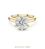 Load image into Gallery viewer, Maylaya Gems round six-prong solitaire lab-grown diamond ring in yellow gold
