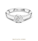 Load image into Gallery viewer, Maylaya Gems round u gallery solitaire lab-grown diamond ring in white gold
