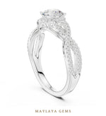 Load image into Gallery viewer, Maylaya Gems round pave infinity solitaire lab-grown diamond ring in white gold
