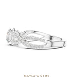Load image into Gallery viewer, Maylaya Gems round pave infinity solitaire lab-grown diamond ring in white gold
