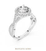 Load image into Gallery viewer, Maylaya Gems round halo infinity lab-grown diamond ring in white gold
