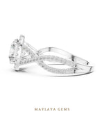 Load image into Gallery viewer, Maylaya Gems round halo infinity lab-grown diamond ring in white gold
