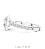 Load image into Gallery viewer, Maylaya Gems princess square halo lab-grown diamond ring in white gold
