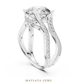 Load image into Gallery viewer, Maylaya Gems round open wave lab-grown diamond ring in white gold
