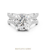Load image into Gallery viewer, Maylaya Gems round open wave lab-grown diamond ring in white gold
