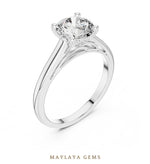Load image into Gallery viewer, Maylaya Gems round double arch solitaire lab-grown diamond ring in white gold
