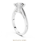 Load image into Gallery viewer, Maylaya Gems round double arch solitaire lab-grown diamond ring in white gold
