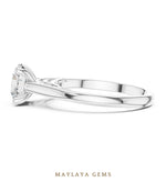 Load image into Gallery viewer, Maylaya Gems round double arch solitaire lab-grown diamond ring in white gold
