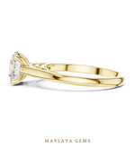 Load image into Gallery viewer, Maylaya Gems round double arch solitaire lab-grown diamond ring in yellow gold
