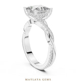 Load image into Gallery viewer, Maylaya Gems princess twisted pave lab-grown diamond ring in white gold
