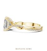 Load image into Gallery viewer, Maylaya Gems princess twisted pave lab-grown diamond ring in yellow gold
