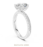 Load image into Gallery viewer, Maylaya Gems oval paved prong lab-grown diamond ring in white gold
