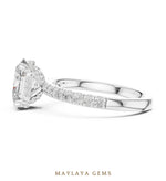 Load image into Gallery viewer, Maylaya Gems oval paved prong lab-grown diamond ring in white gold
