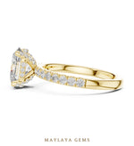 Load image into Gallery viewer, Maylaya Gems oval paved prong lab-grown diamond ring in yellow gold
