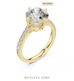 Load image into Gallery viewer, Maylaya Gems cushion scaffold lab-grown diamond ring in yellow gold
