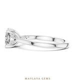 Load image into Gallery viewer, Maylaya Gems cushion diamond bridge lab-grown diamond ring in white gold
