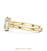 Load image into Gallery viewer, Maylaya Gems oval two-accent lab-grown diamond ring in yellow gold
