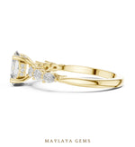 Load image into Gallery viewer, Maylaya Gems elongated cushion pear accent lab-grown diamond ring in yellow gold
