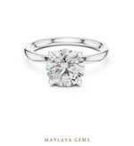 Load image into Gallery viewer, Maylaya Gems round diamond petal lab-grown diamond ring in white gold
