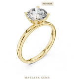 Load image into Gallery viewer, Maylaya Gems round diamond petal lab-grown diamond ring in yellow gold
