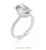 Load image into Gallery viewer, Maylaya Gems elongated cushion double belt lab-grown diamond ring in white gold
