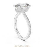 Load image into Gallery viewer, Maylaya Gems elongated cushion double belt lab-grown diamond ring in white gold
