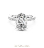 Load image into Gallery viewer, Maylaya Gems elongated cushion double belt lab-grown diamond ring in white gold
