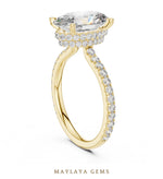 Load image into Gallery viewer, Maylaya Gems elongated cushion double belt lab-grown diamond ring in yellow gold
