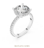 Load image into Gallery viewer, Maylaya Gems round paved gallery lab-grown diamond ring in white gold
