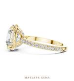 Load image into Gallery viewer, Maylaya Gems round paved gallery lab-grown diamond ring in yellow gold
