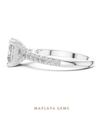Load image into Gallery viewer, Maylaya Gems princess cathedral pave lab-grown diamond ring in white gold
