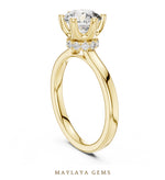 Load image into Gallery viewer, Maylaya Gems round petal collar lab-grown diamond ring in yellow gold
