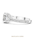 Load image into Gallery viewer, Maylaya Gems cushion baguette trilogy lab-grown diamond ring in white gold
