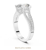 Load image into Gallery viewer, Maylaya Gems oval open pave rails lab-grown diamond ring in white gold
