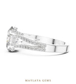 Load image into Gallery viewer, Maylaya Gems oval open pave rails lab-grown diamond ring in white gold
