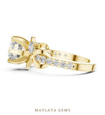 Load image into Gallery viewer, Maylaya Gems round open loop accents lab-grown diamond ring in yellow gold
