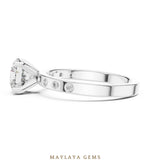 Load image into Gallery viewer, Maylaya Gems round flush accent lab-grown diamond ring in white gold
